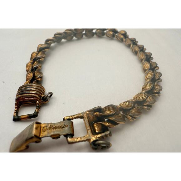 Vintage 60s Signed Goldette Victorian Revival Bracelet Russian Gold - Picture 7 of 7